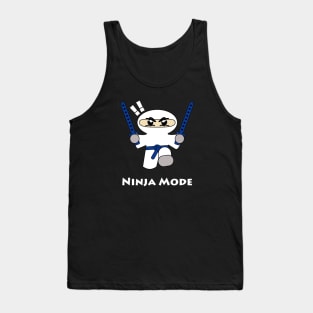 Ninja Mode Samurai Cartoon Character Tank Top